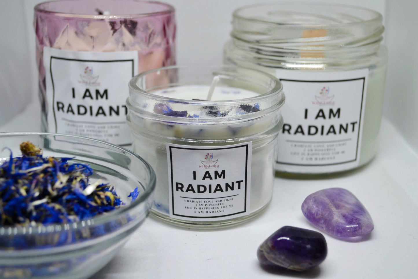 I am Radiant Affirmation Candle. Wild Luna Botanicals